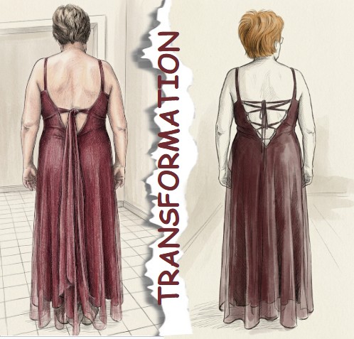 Swaze créations-transformation d'une robe de mariée - dos lacé